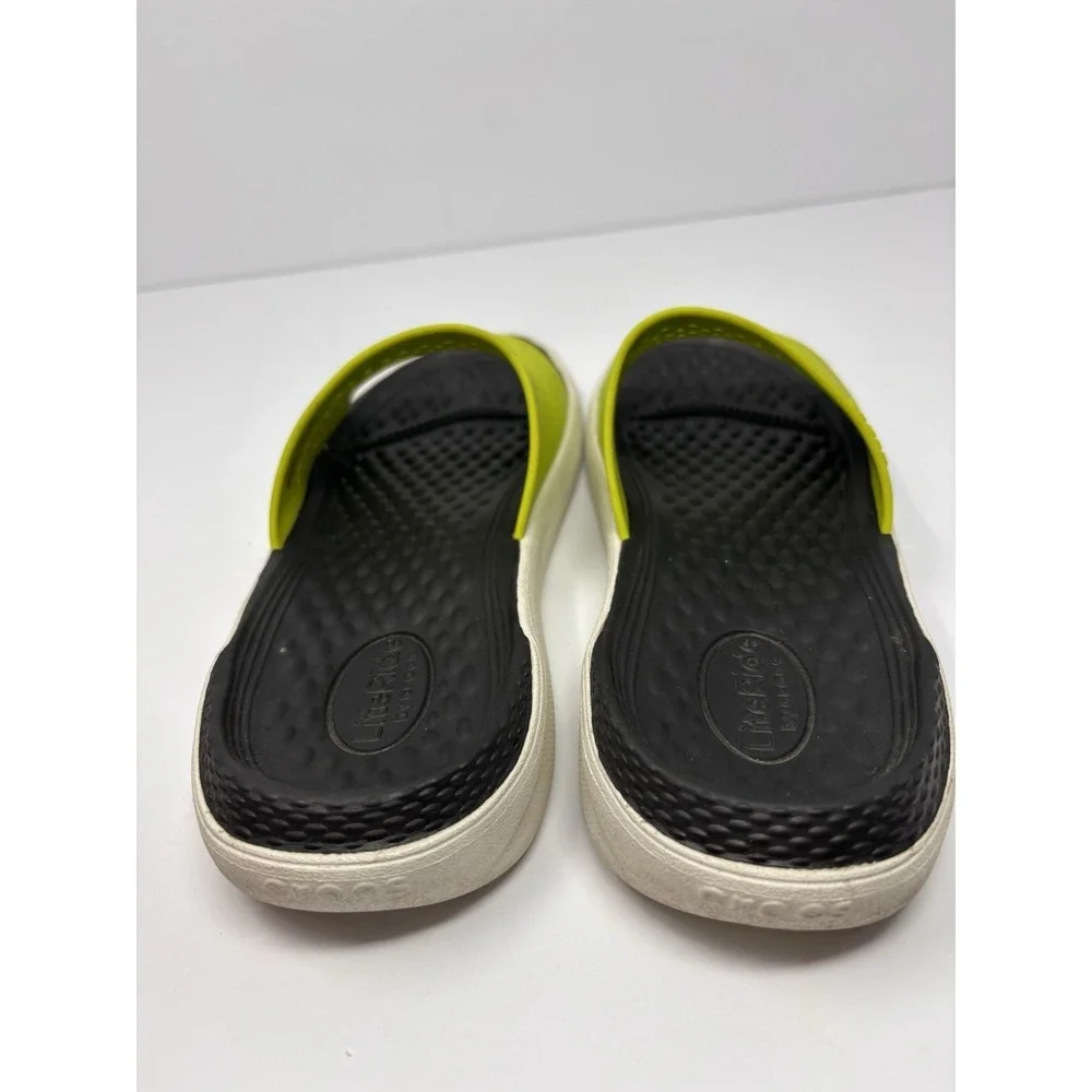 CROCS LiteRide Slide Sandals Size M5 W7 Gray Yellow Comfort Water Shoes